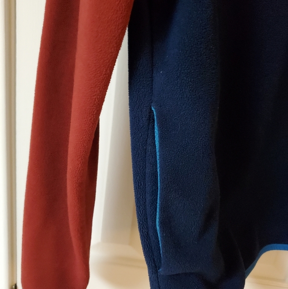 ๐ Arizona Jean Co. Fleece Pullover with Hood, Burgundy / Navy, Size L - Picture 8 of 12